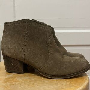 Mango Suede Ankle Booties in Taupe